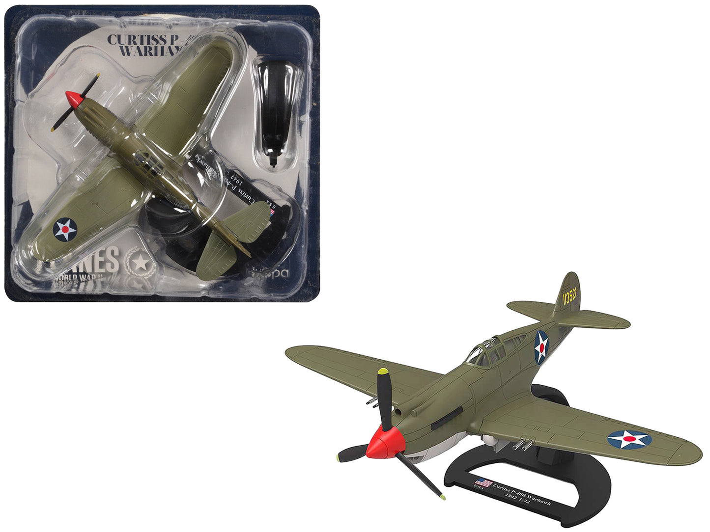 Curtiss P-40B Warhawk Aircraft "Hawaii" (1945) United States Army Air Forces "Planes of World War II" Series 1/72 Diecast Model Airplane by Luppa