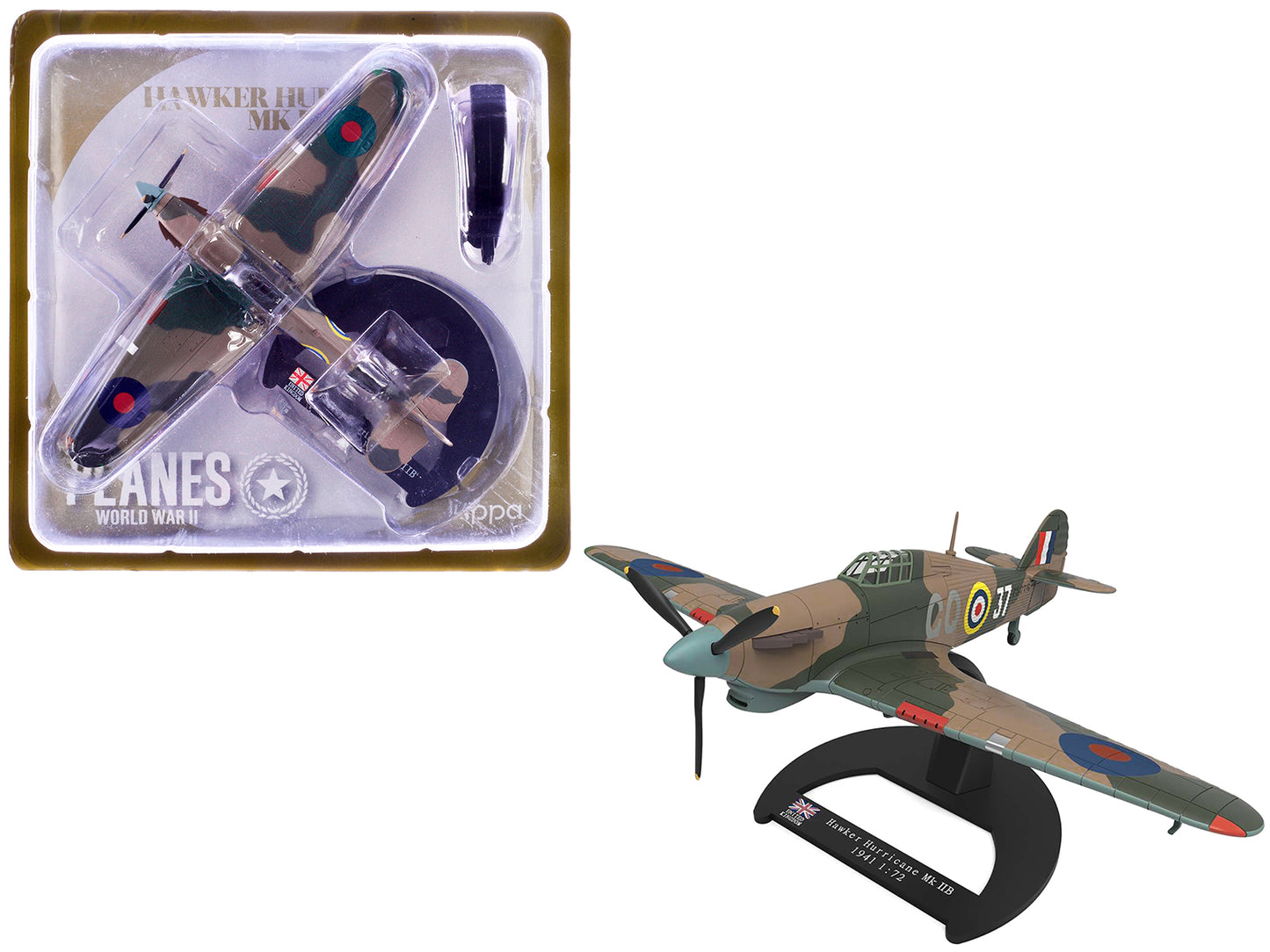 Hawker Hurricane Mk.IIB Aircraft "No. 134 Squadron 151 Wing Vaenga USSR" (1941) British Royal Air Force "Planes of World War II" Series 1/72 Diecast Model Airplane by Luppa