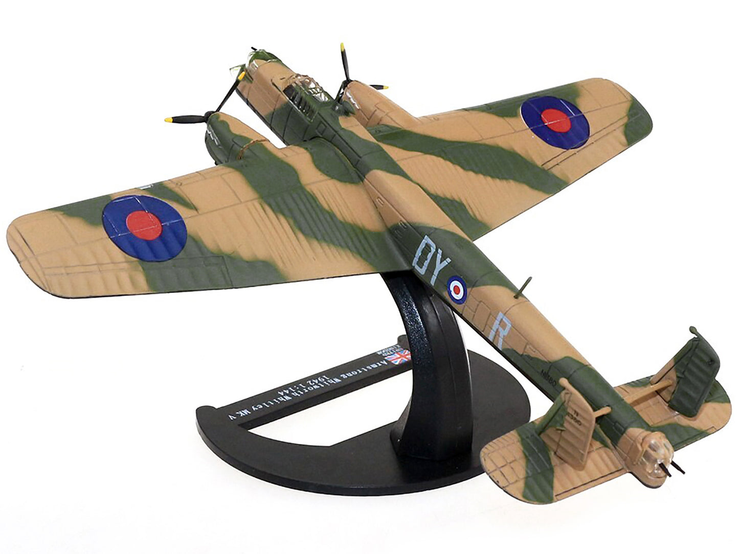 Armstrong Whitworth Whitley Mk.V Bomber Aircraft "No. 102 Squadron RAF Driffield" Royal Air Force (1940) "Planes of World War II" Series 1/144 Diecast Model Airplane by Luppa