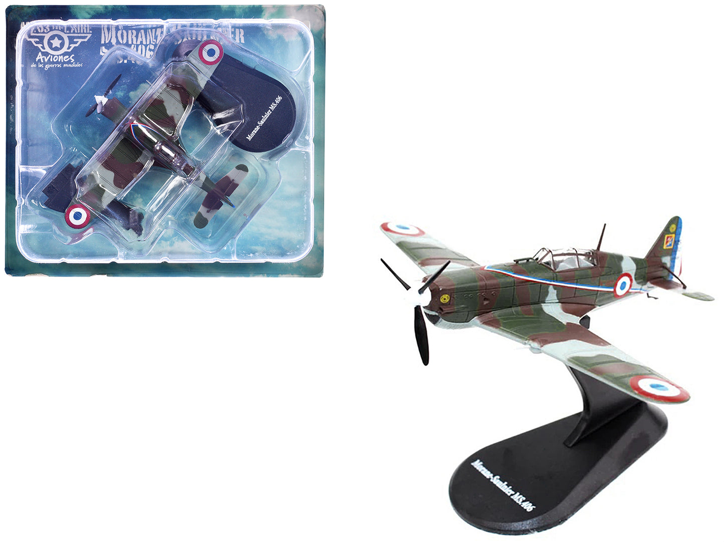 Morane-Saulnier MS.406 Fighter Aircraft "3/4 Escadrille GC II/3" Armee de l'Air (French Air Force) (1940) "Planes of World War II" Series 1/72 Diecast Model Airplane by Luppa