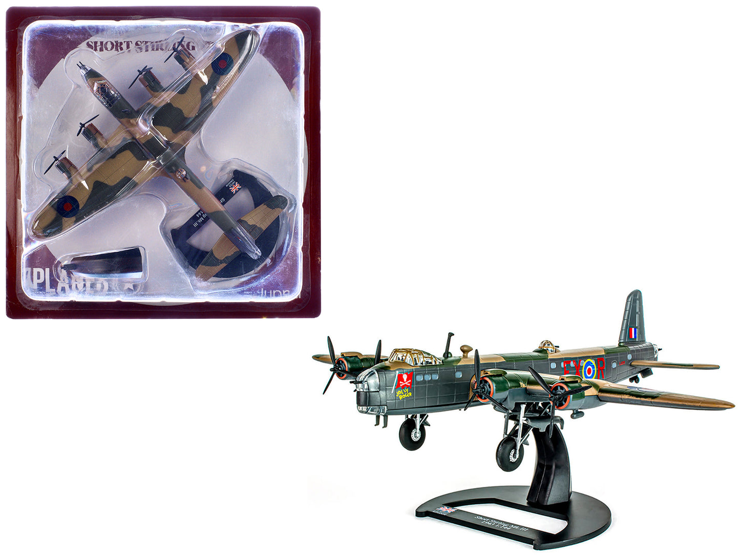 Short Stirling Mk.III Aircraft "Jolly Roger No. 199 Squadron 100 Group" (1943) British Royal Air Force "Planes of World War II" Series 1/144 Diecast Model Airplane by Luppa