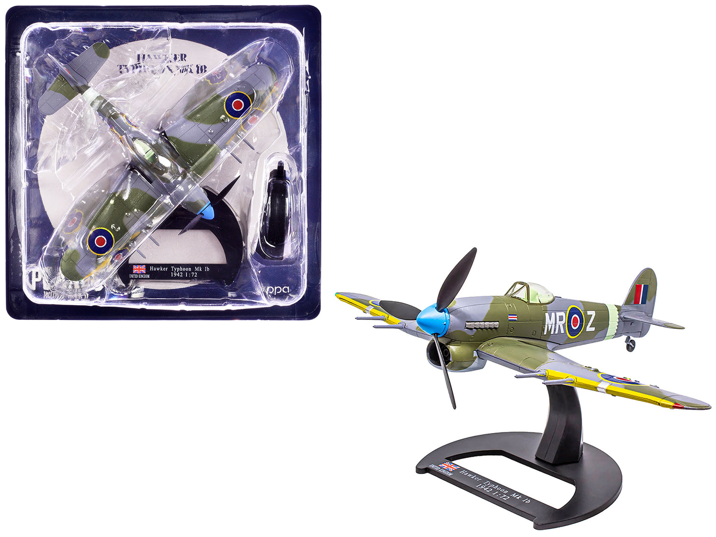 Hawker Typhoon Mk IB Fighter-Bomber Aircraft "No. 245 (Northern Rhodesian) Squadron" Royal Air Force (1942) "Planes of World War II" Series 1/72 Diecast Model Airplane by Luppa