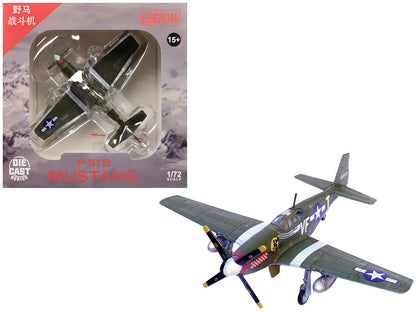 North American P-51B Mustang Aircraft "Shangri-La 336th Fighter Squadron 4th Fighter Group" (1944) United States Army Air Forces 1/72 Diecast Model Airplane by Legion