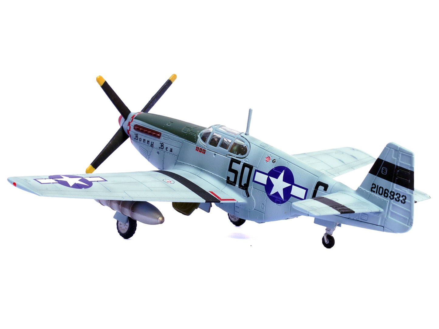 North American P-51B Mustang Aircraft "Bonny Bea 504th Fighter Squadron 339th Fighter Group" (1944) United States Army Air Forces 1/72 Diecast Model Airplane by Legion