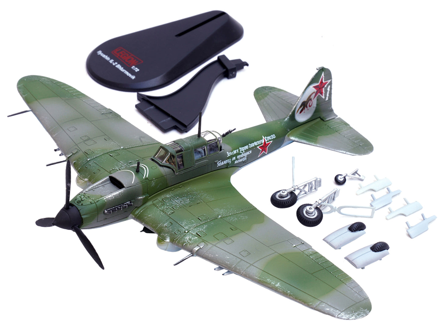 Ilyushin IL-2M3 Sturmovik Aircraft Green Camouflage "Double Hero of the Soviet Union Ivan Pavlov" Soviet Air Force 1/72 Diecast Model Airplane by Legion