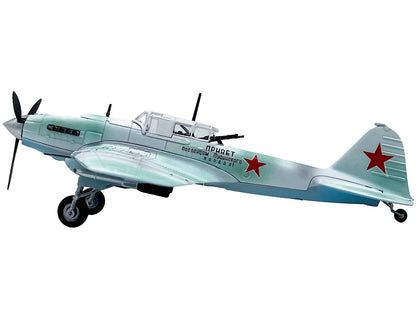 Ilyushin IL-2M3 Sturmovik Aircraft White Camouflage "Hello to the Envoys of the Tuvan People" Soviet Air Force 1/72 Diecast Model Airplane by Legion