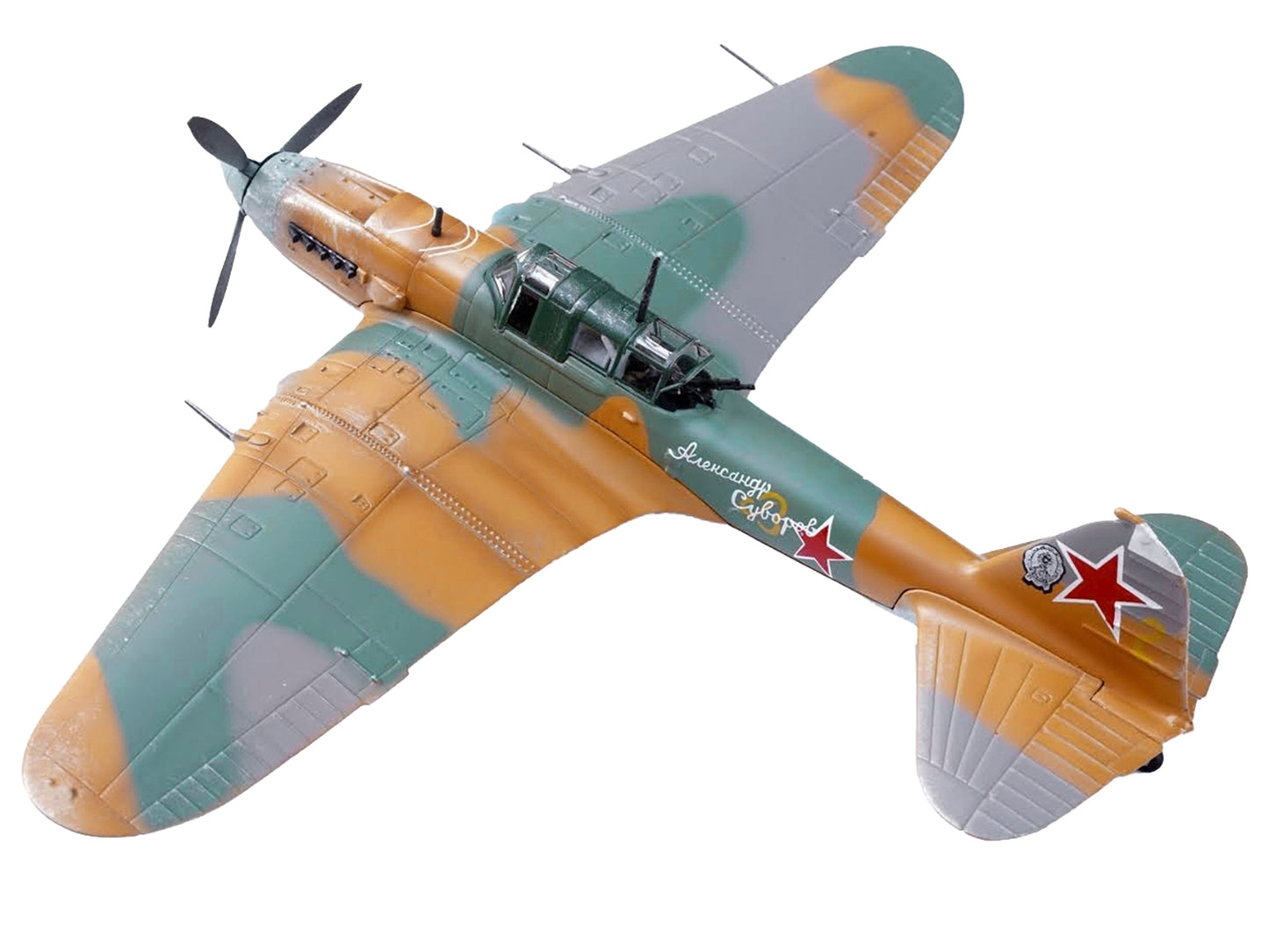 Ilyushin IL-2 Shturmovik Aircraft Camouflage "Alexander Suvorov Hero of the Soviet Union Lieutenant V.T. Aleksuhin 167th Guards Air Regiment 617 ShAP" (1943) Soviet Air Force 1/72 Diecast Model Airplane by Legion