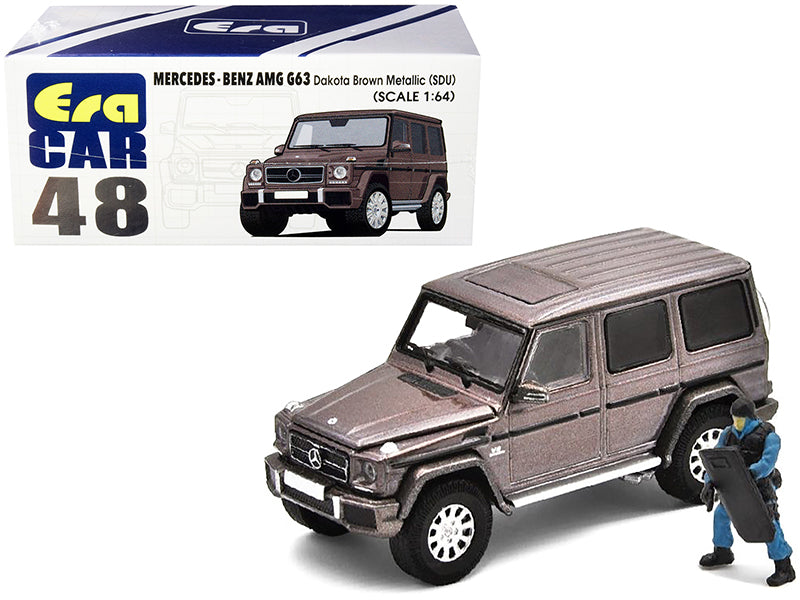 Mercedes Benz G63 (SDU) Dakota Brown Metallic with Officer Figurine 1/64 Diecast Model Car by Era Car