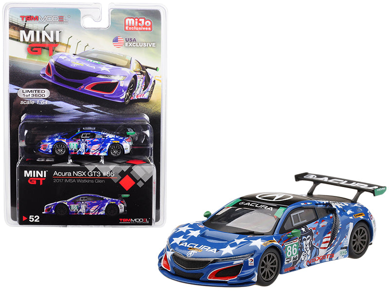 Acura NSX GT3 #86 "Uncle Sam" 2017 IMSA Watkins Glen Limited Edition to 3600 pieces Worldwide 1/64 Diecast Model Car by Mini GT