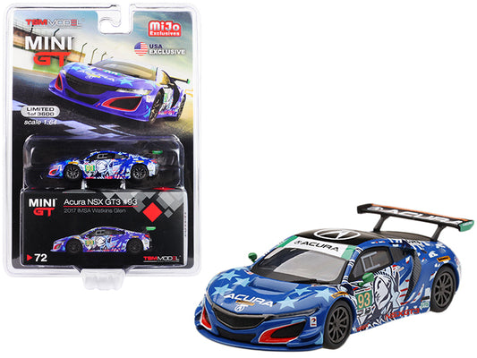 Acura NSX GT3 #93 "Statue of Liberty" 2017 IMSA Watkins Glen Limited Edition to 3600 pieces Worldwide 1/64 Diecast Model Car by Mini GT