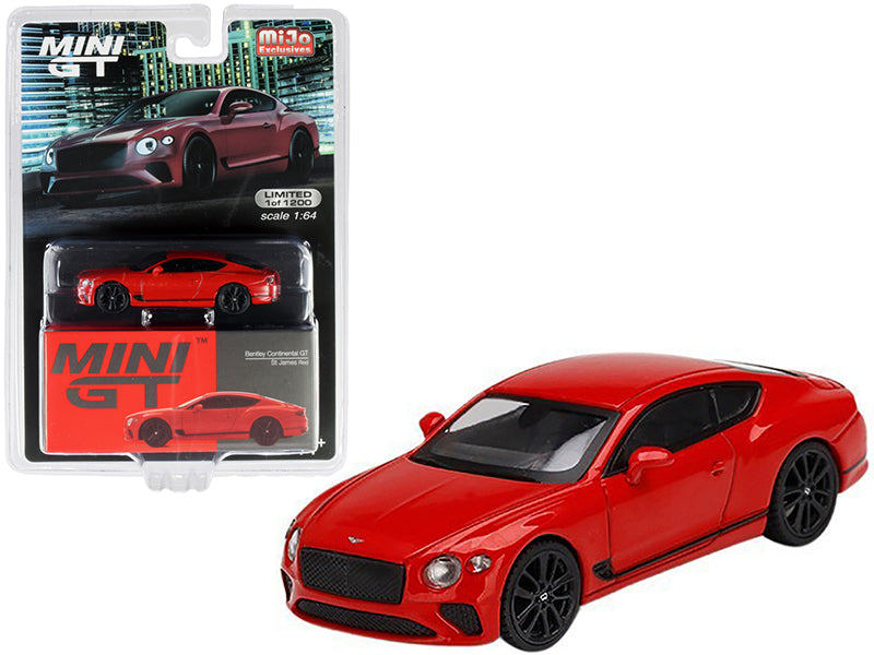 Bentley Continental GT St. James Red Limited Edition to 1200 pieces Worldwide 1/64 Diecast Model Car by Mini GT