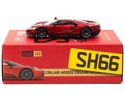 Ford GT Liquid Red Metallic with Gold Stripes "Shmee150 Collection" "Collaboration Model" 1/64 Diecast Model Car by Mini GT & Tarmac Works