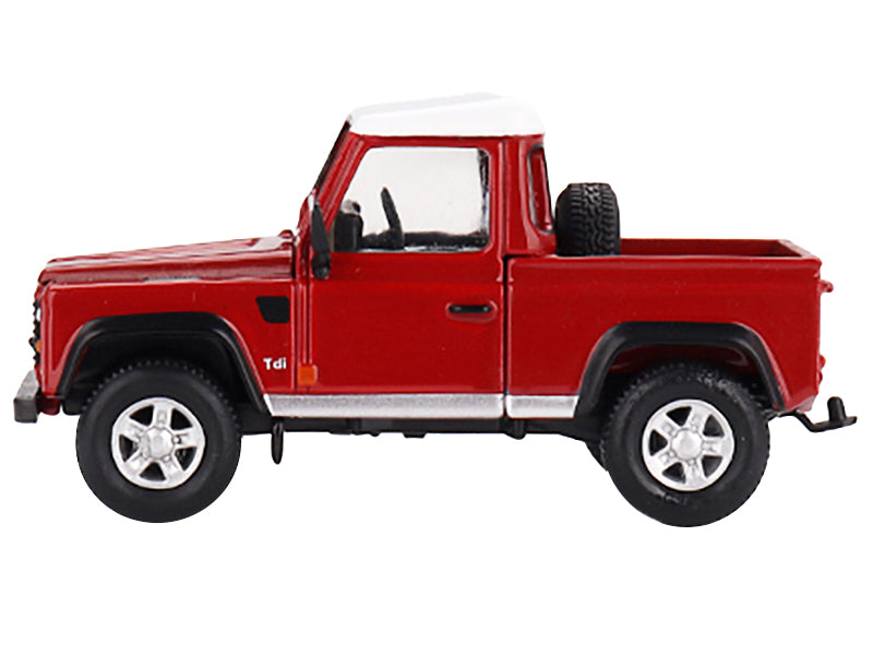 Land Rover Defender 90 Pickup Truck Masai Red Limited Edition to 1800 pieces Worldwide 1/64 Diecast Model Car by Mini GT