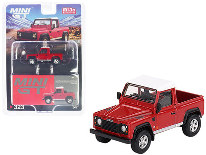 Land Rover Defender 90 Pickup Truck Masai Red Limited Edition to 1800 pieces Worldwide 1/64 Diecast Model Car by Mini GT