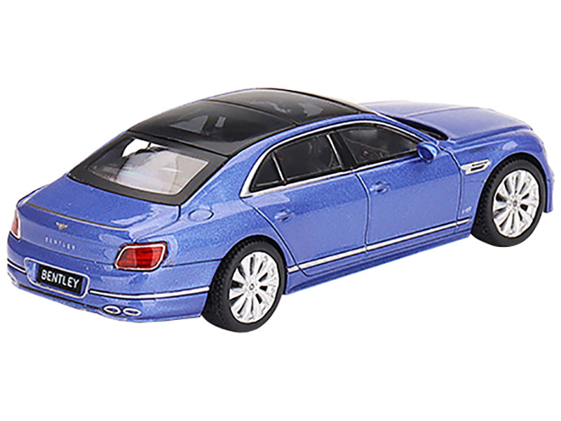 Bentley Flying Spur with Sunroof Neptune Blue Metallic with Black Top Limited Edition to 2400 pieces Worldwide 1/64 Diecast Model Car by Mini GT