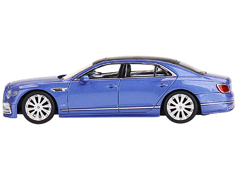 Bentley Flying Spur with Sunroof Neptune Blue Metallic with Black Top Limited Edition to 2400 pieces Worldwide 1/64 Diecast Model Car by Mini GT