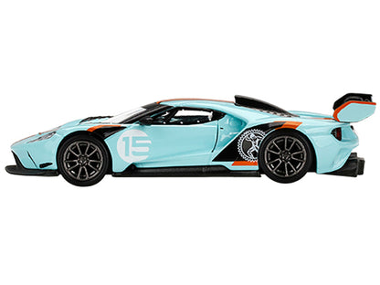 Ford GT MK II #002 #15 Light Blue with Orange Stripes Limited Edition to 6000 pieces Worldwide 1/64 Diecast Model Car by Mini GT