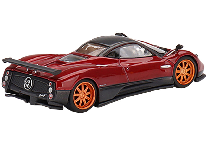 Pagani Zonda F Rosso Dubai Red Metallic with Black Top Limited Edition to 3000 pieces Worldwide 1/64 Diecast Model Car by Mini GT