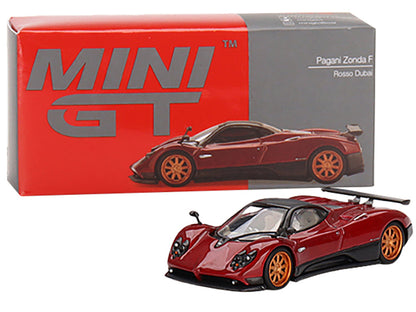 Pagani Zonda F Rosso Dubai Red Metallic with Black Top Limited Edition to 3000 pieces Worldwide 1/64 Diecast Model Car by Mini GT