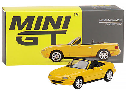 Mazda Miata MX-5 (NA) Convertible Sunburst Yellow Limited Edition to 2400 pieces Worldwide 1/64 Diecast Model Car by Mini GT