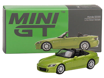 Honda S2000 (AP2) Convertible Lime Green Metallic Limited Edition to 1800 pieces Worldwide 1/64 Diecast Model Car by Mini GT