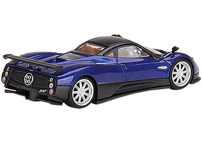 Pagani Zonda F Blu Argentina Blue Metallic with Black Top Limited Edition to 3000 pieces Worldwide 1/64 Diecast Model Car by Mini GT