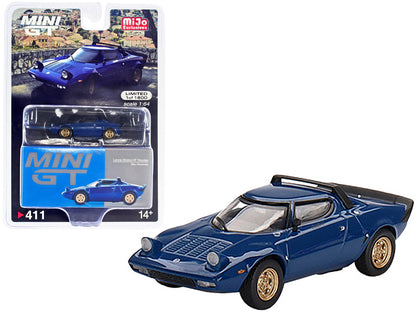 Lancia Stratos HF Stradale Bleu Vincennes Blue Limited Edition to 1800 pieces Worldwide 1/64 Diecast Model Car by Mini GT