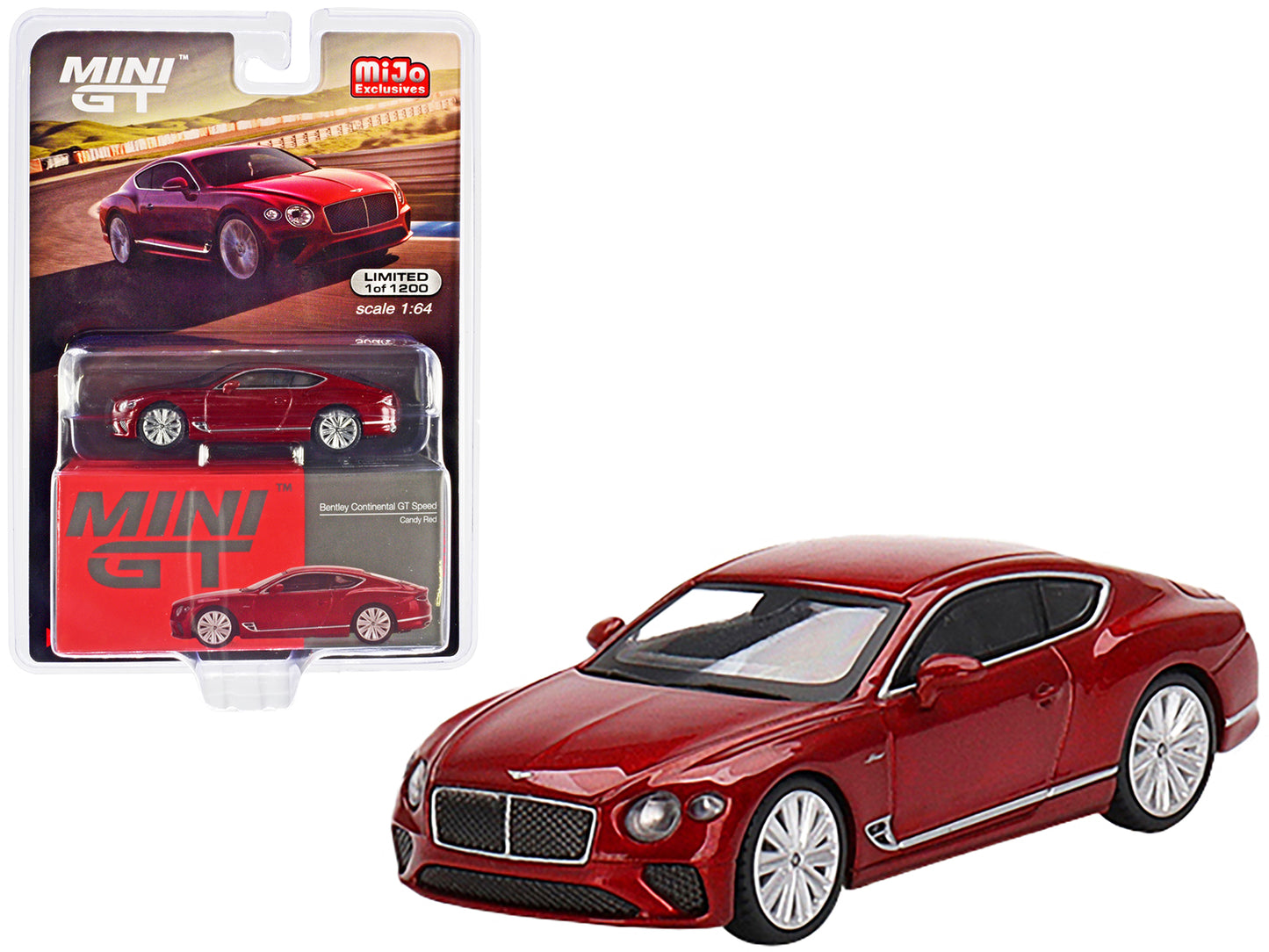 2022 Bentley Continental GT Speed Candy Red Limited Edition to 1200 pieces Worldwide 1/64 Diecast Model Car by Mini GT