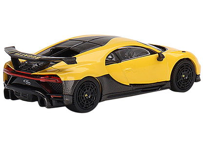 Bugatti Chiron Pur Sport Yellow and Carbon Limited Edition to 4200 pieces Worldwide 1/64 Diecast Model Car by Mini GT