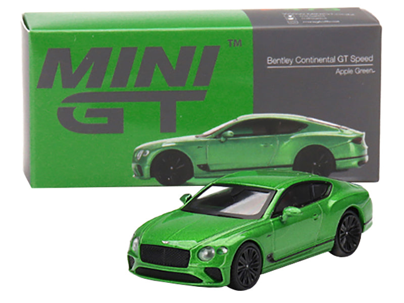 2022 Bentley Continental GT Speed Apple Green Metallic Limited Edition to 1200 pieces Worldwide 1/64 Diecast Model Car by Mini GT