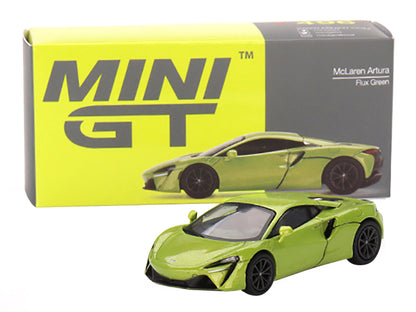 McLaren Artura Flux Green Metallic Limited Edition to 2040 pieces Worldwide 1/64 Diecast Model Car by Mini GT