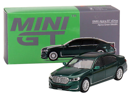 BMW Alpina B7 xDrive Alpina Green Metallic Limited Edition to 1200 pieces Worldwide 1/64 Diecast Model Car by Mini GT