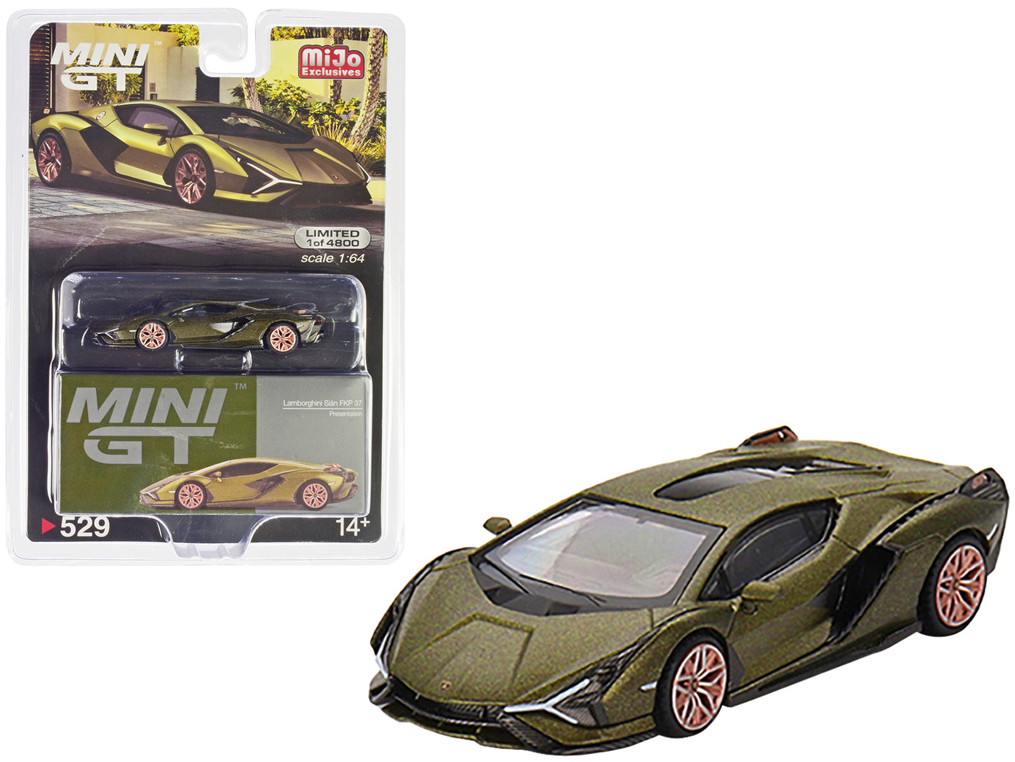 Lamborghini Sian FKP 37 "Presentation Edition" Matt Green Metallic Limited Edition to 4800 pieces Worldwide 1/64 Diecast Model Car by Mini GT