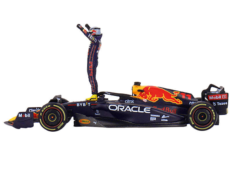 Red Bull Racing RB18 #11 Sergio Perez "Oracle" Winner "Monaco GP" (2022) with Driver Figure Limited Edition 1/64 Diecast Model Car by True Scale Miniatures