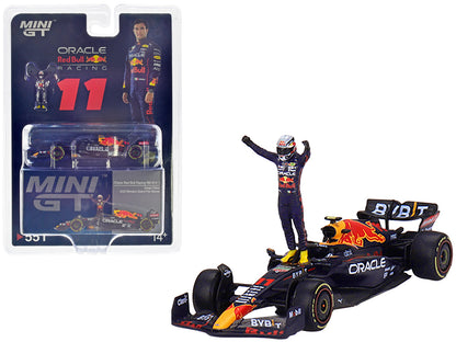 Red Bull Racing RB18 #11 Sergio Perez "Oracle" Winner "Monaco GP" (2022) with Driver Figure Limited Edition 1/64 Diecast Model Car by True Scale Miniatures