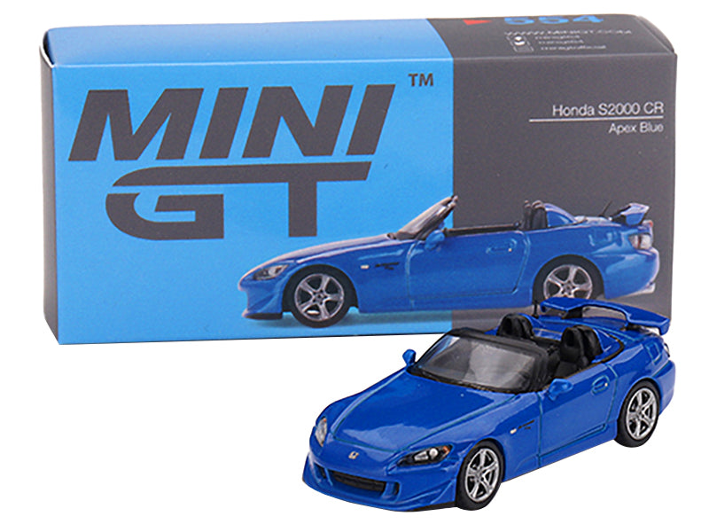 Honda S2000 (AP2) CR Convertible Apex Blue Metallic Limited Edition to 1200 pieces Worldwide 1/64 Diecast Model Car by Mini GT