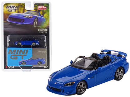 Honda S2000 (AP2) CR Convertible Apex Blue Metallic Limited Edition to 1200 pieces Worldwide 1/64 Diecast Model Car by Mini GT