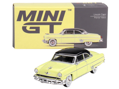 1954 Lincoln Capri Premier Yellow with Black Top Limited Edition to 3000 pieces Worldwide 1/64 Diecast Model Car by Mini GT