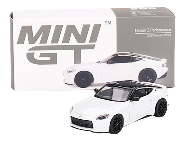 2023 Nissan Z Performance Everest White Metallic with Black Top Limited Edition to 3000 pieces Worldwide 1/64 Diecast Model Car by Mini GT