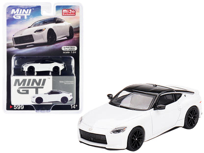 2023 Nissan Z Performance Everest White Metallic with Black Top Limited Edition to 3000 pieces Worldwide 1/64 Diecast Model Car by Mini GT