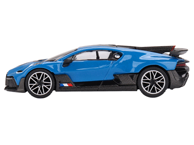 Bugatti Divo Blu Bugatti Blue with Carbon Top Limited Edition to 3600 pieces Worldwide 1/64 Diecast Model Car by Mini GT