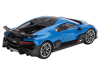 Bugatti Divo Blu Bugatti Blue with Carbon Top Limited Edition to 3600 pieces Worldwide 1/64 Diecast Model Car by Mini GT