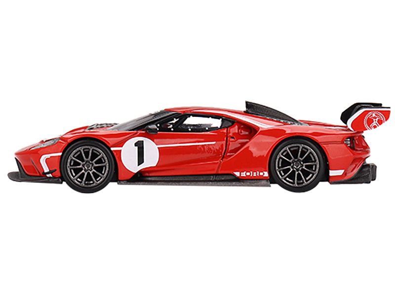 Ford GT MK II #1 Rosso Alpha Red with White Stripes Limited Edition to 2760 pieces Worldwide 1/64 Diecast Model Car by Mini GT