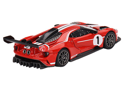 Ford GT MK II #1 Rosso Alpha Red with White Stripes Limited Edition to 2760 pieces Worldwide 1/64 Diecast Model Car by Mini GT