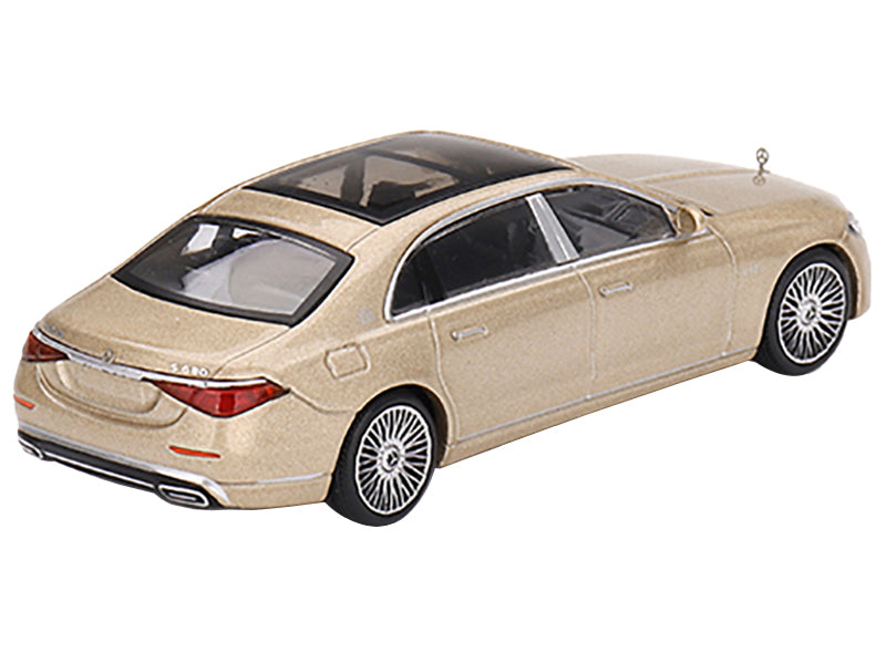 Mercedes-Maybach S680 Champagne Gold Metallic with Sunroof Limited Edition to 2760 pieces Worldwide 1/64 Diecast Model Car by Mini GT