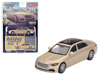 Mercedes-Maybach S680 Champagne Gold Metallic with Sunroof Limited Edition to 2760 pieces Worldwide 1/64 Diecast Model Car by Mini GT