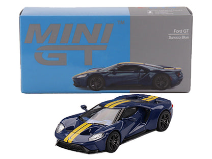 Ford GT Sunoco Blue with Yellow Stripes Limited Edition to 3600 pieces Worldwide 1/64 Diecast Model Car by Mini GT