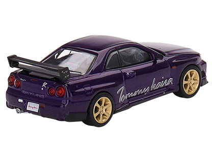 Nissan Skyline GT-R (R34) RHD (Right Hand Drive) "Tommykaira R-z" Midnight Purple Metallic Limited Edition to 8400 pieces Worldwide 1/64 Diecast Model Car by Mini GT