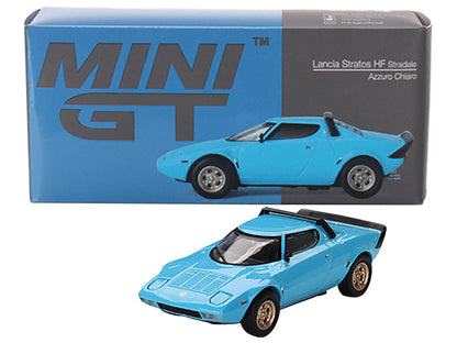 Lancia Stratos HF Stradale Azzuro Chiaro Blue Limited Edition to 1800 pieces Worldwide 1/64 Diecast Model Car by Mini GT