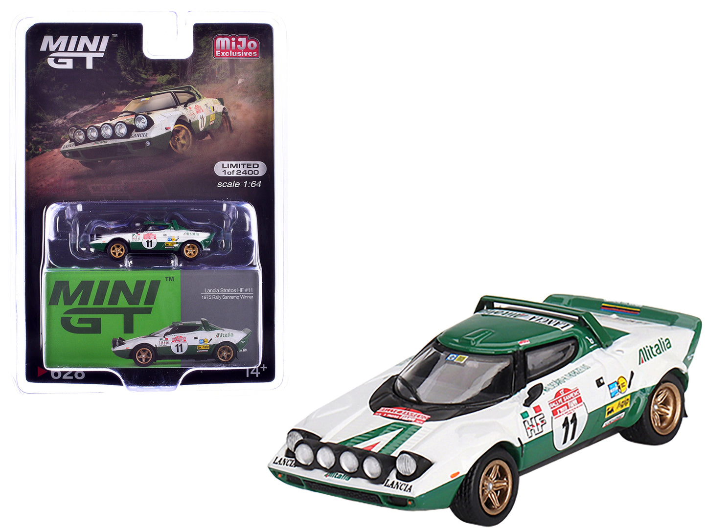 Lancia Stratos HF #11 Bjorn Waldegard - Hans Thorszelius Winner "Rally Sanremo" (1975) Limited Edition to 2400 pieces Worldwide 1/64 Diecast Model Car by Mini GT